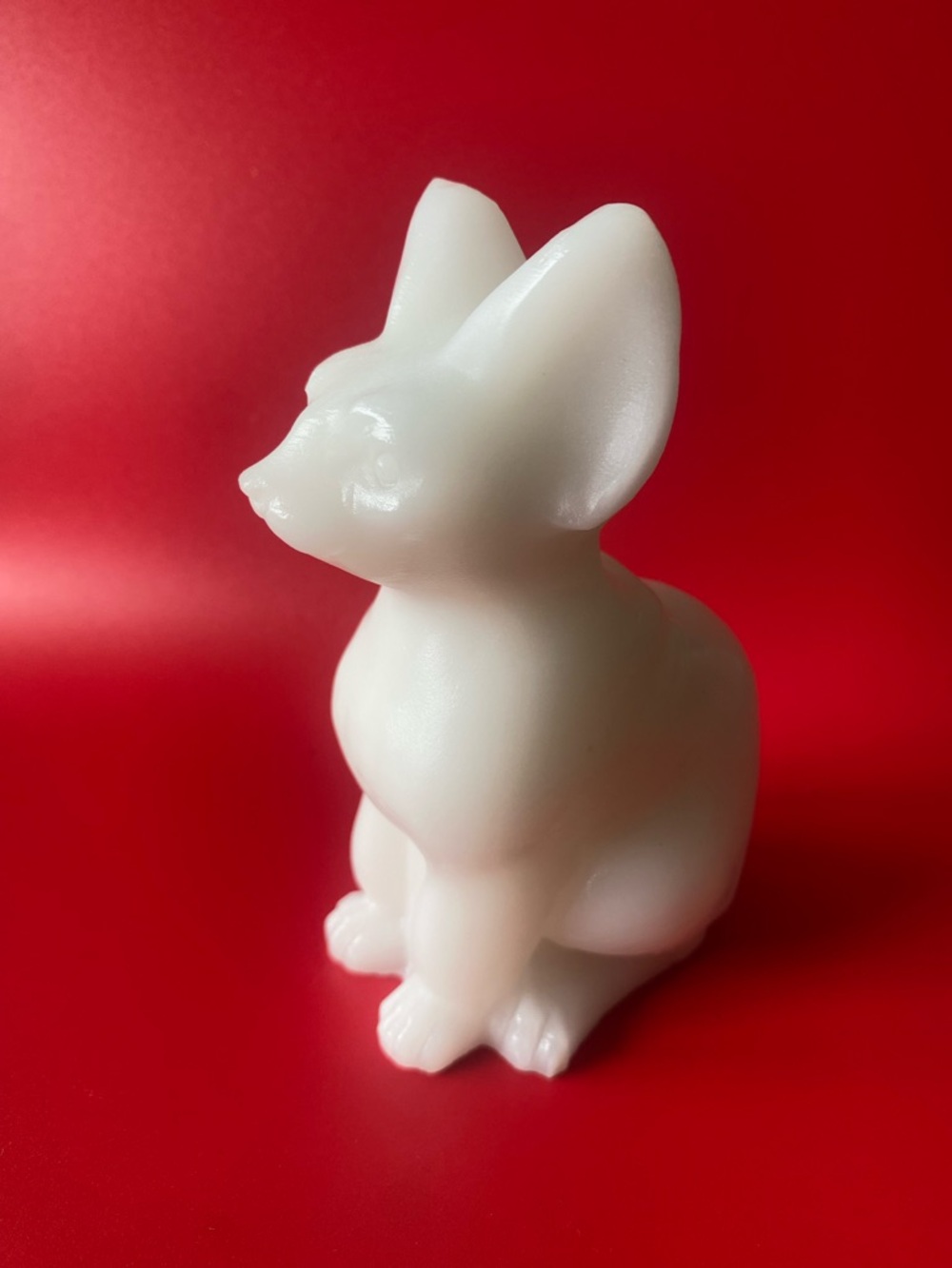 White Jade Sphinx Kitty Figurine